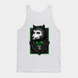 Big Bad Wolf Suit Black Green Tank Top